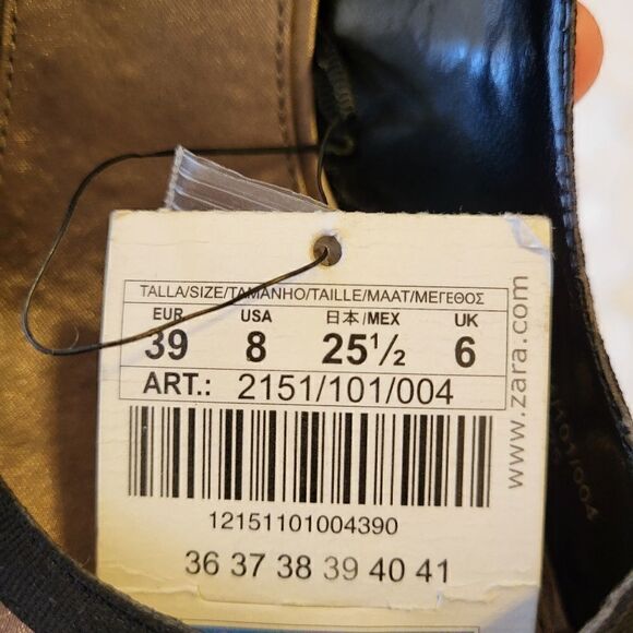 NWT Zara grey metallic peep toe heels - Picture 7 of 7